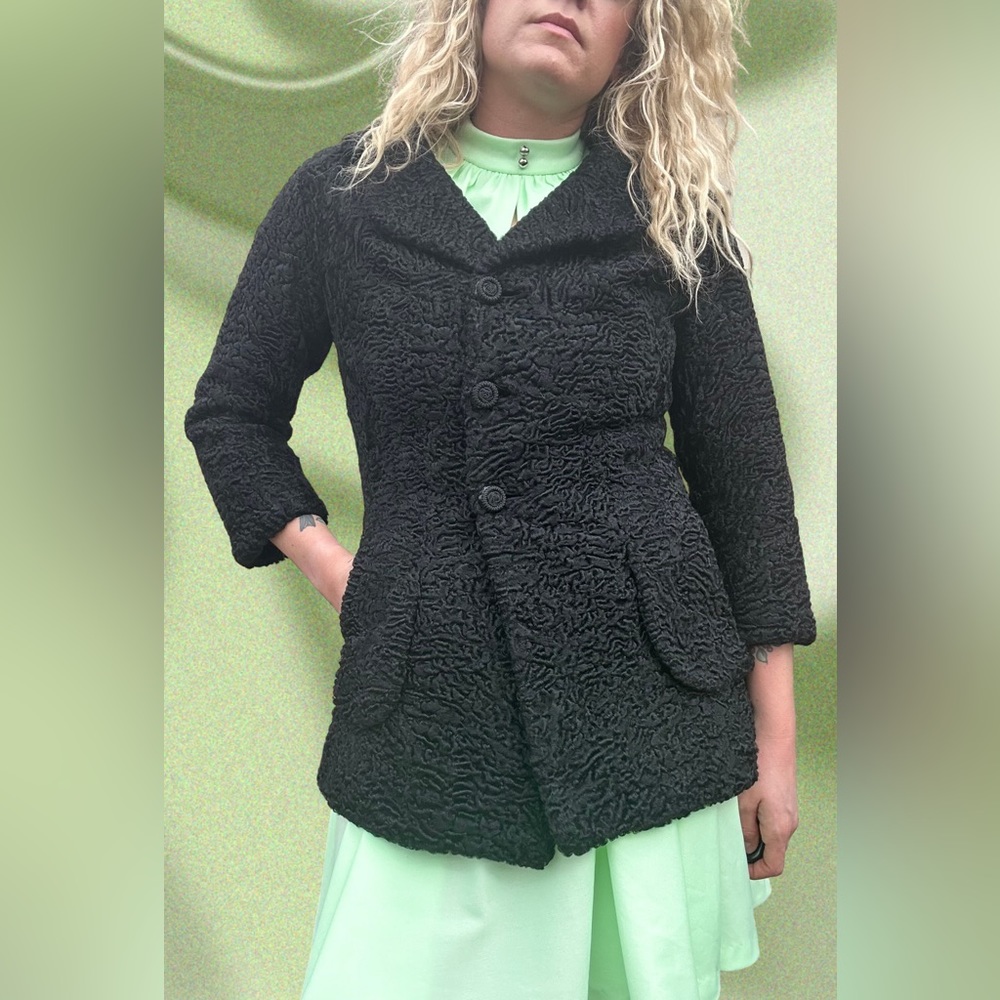 Vintage 50s/60s Curly Persian Lambswool Coat